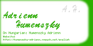 adrienn humenszky business card
